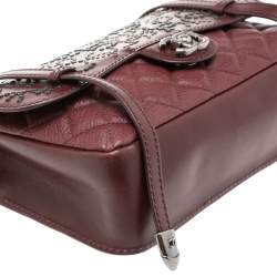 مملوكة مسبقًا Chanel Red Quilted Leather Paris Dallas Studded Flap Bag