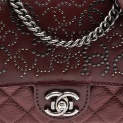 مملوكة مسبقًا Chanel Red Quilted Leather Paris Dallas Studded Flap Bag