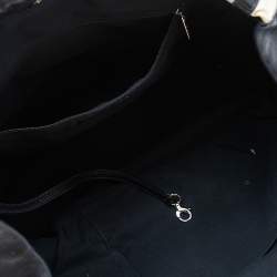 Pre Owned Chanel Navy Blue/White Quilted Leather CC Shopper Tote 