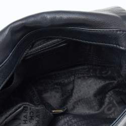 Pre Owned Chanel Black Leather Pleated Ring Handle CC Flap Bag