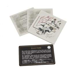 Pre Owned حقيبة ساتشل شانيل إطار مستدير سحاب قابل ل لتمدد جلد مبطن أسود