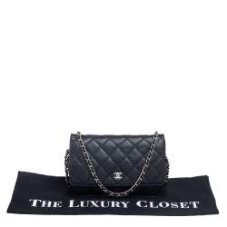 Pre Owned محفظة بسلسلة شانيل كلاسيكية جلد وردية فاتحة