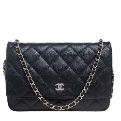 Pre Owned محفظة بسلسلة شانيل كلاسيكية جلد وردية فاتحة