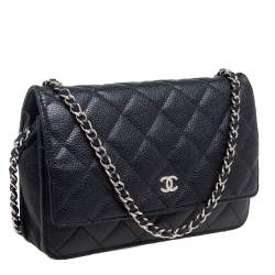 Pre Owned محفظة بسلسلة شانيل كلاسيكية جلد وردية فاتحة