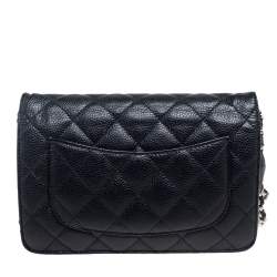 Pre Owned محفظة بسلسلة شانيل كلاسيكية جلد وردية فاتحة