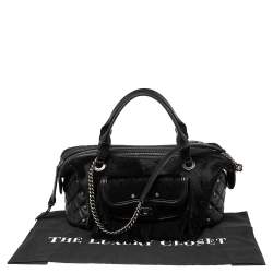 Pre Owned Chanel Black Quilted Leather and Calfhair Fringe Paris Dallas Bag