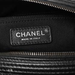 Pre Owned Chanel Black Quilted Leather and Calfhair Fringe Paris Dallas Bag