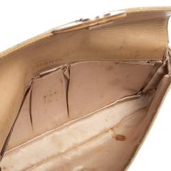 مملوكة مسبقًا Chanel Beige Chocolate Bar Quilted Fabric CC East West Flap Bag