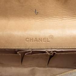 مملوكة مسبقًا Chanel Beige Chocolate Bar Quilted Fabric CC East West Flap Bag