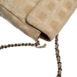 مملوكة مسبقًا Chanel Beige Chocolate Bar Quilted Fabric CC East West Flap Bag