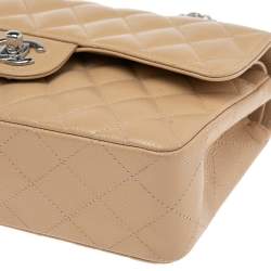 مملوكة مسبقًا Chanel Nude Quilted Caviar Leather Small Classic Double Flap Bag