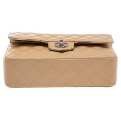 مملوكة مسبقًا Chanel Nude Quilted Caviar Leather Small Classic Double Flap Bag
