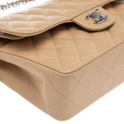 مملوكة مسبقًا Chanel Nude Quilted Caviar Leather Small Classic Double Flap Bag