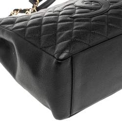 Chanel Black Quilted Caviar Leather Timeless Shopper Tote