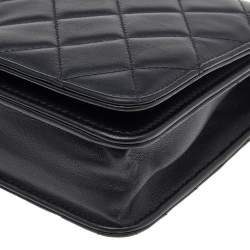 Chanel Black Quilted Leather Coco Boy Flap WOC Bag
