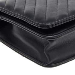 Chanel Black Quilted Leather Coco Boy Flap WOC Bag