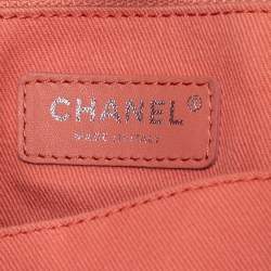 Pre Owned Chanel Pink Canvas and Leather Large Deauville Shopper Tote