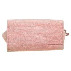 Pre Owned Chanel Pink Canvas and Leather Large Deauville Shopper Tote