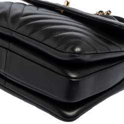 Pre Owned Chanel Black Quilted Leather Small Trendy CC Flap Top Handle Bag