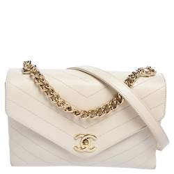 Chanel Cream Chevron Lambskin Coco Envelope Flap Bag – LuxuryPromise