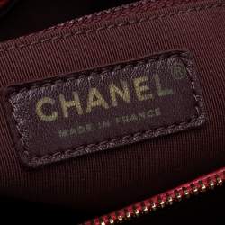 مملوكة مسبقًا حقيبة يد شانيل شوبينغ فينتدج مادموازيل جلد مبطن أحمر