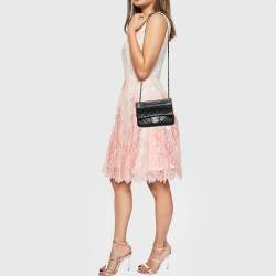 Pre Owned Chanel Black Quilted Leather And Python Classic Frame Flap Bag