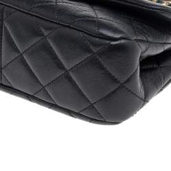 Pre Owned Chanel Black Quilted Leather And Python Classic Frame Flap Bag