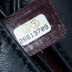 Pre Owned Chanel Black Quilted Leather And Python Classic Frame Flap Bag