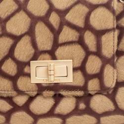 مملوكة مسبقًا حقيبة شانيل "اكورديون" جلد و قماش مجدول وردي و أبيض