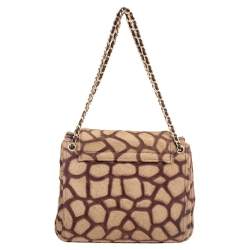 مملوكة مسبقًا حقيبة شانيل "اكورديون" جلد و قماش مجدول وردي و أبيض