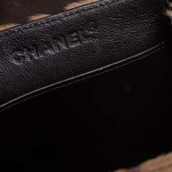 مملوكة مسبقًا حقيبة شانيل "اكورديون" جلد و قماش مجدول وردي و أبيض