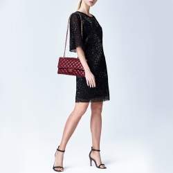 Pre Owned Chanel Red Quilted Leather Medium Classic Double Flap Bag