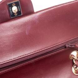 Pre Owned Chanel Red Quilted Leather Medium Classic Double Flap Bag