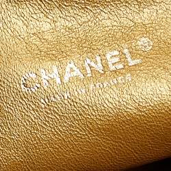 Pre Owned Chanel Gold Patent Leather Reissue 2.55 Clutch