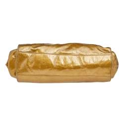 Pre Owned Chanel Gold Patent Leather Reissue 2.55 Clutch