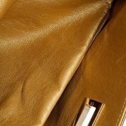 Pre Owned Chanel Gold Patent Leather Reissue 2.55 Clutch