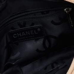 Pre Owned حقيبة صغيرة شانيل لين كامبون جلد مبطن بيج/أسود