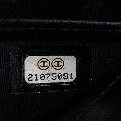 Pre Owned Chanel Black Quilted Leather Boy Long Flap Continental Wallet