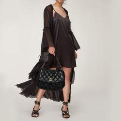 Pre Owned Chanel Black Bubble Quilted Leather Flap Bag