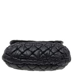 Pre Owned Chanel Black Bubble Quilted Leather Flap Bag
