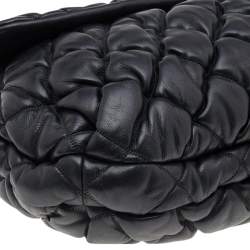 Pre Owned Chanel Black Bubble Quilted Leather Flap Bag