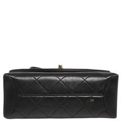 Pre Owned Chanel Black Quilted Lambskin Leather Trendy CC Flap Top Handle Bag