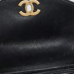 Pre Owned Chanel Black Quilted Lambskin Leather Trendy CC Flap Top Handle Bag