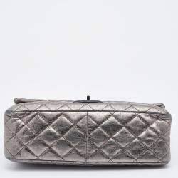Pre Owned Chanel Metallic Grey Quilted Leather Reissue 2.55 Classic 226 Flap Bag