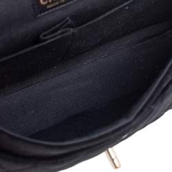 Pre Owned Chanel Black Quilted Velvet Medium Classic Double Flap Bag