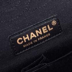 Pre Owned Chanel Black Quilted Velvet Medium Classic Double Flap Bag