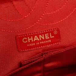 Pre Owned Chanel Orange Croc Quilted Jersey Reissue 225 Flap Bag