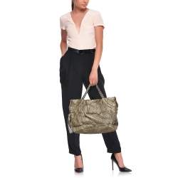 Pre Owned Chanel Gold Quilted Leather Ca D'Oro Tote