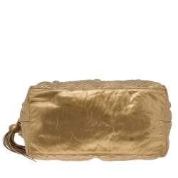 Pre Owned Chanel Gold Quilted Leather Ca D'Oro Tote