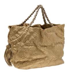 Pre Owned Chanel Gold Quilted Leather Ca D'Oro Tote